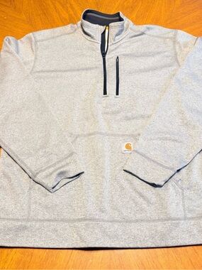 Carhartt Relaxed Fit Quarter Zip Pullover Men’s XL Gray Sweatshirt Workwear